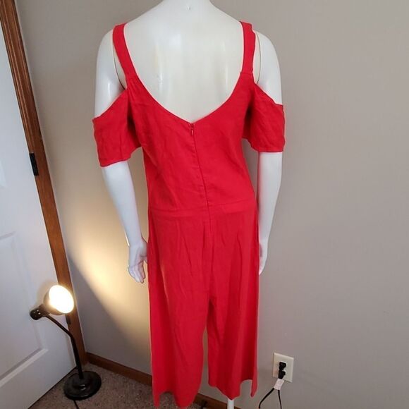 NWT Bobi Los Angeles Red Cold Shoulder Jumpsuit XS - Picture 5 of 6